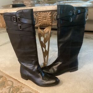 WOMEN’S COACH CAYDEN BLACK LEATHER KNEE HIGH RIDING BOOTS SIZE 9